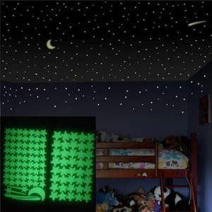 Glow In The Dark Star Wall Stickers 103pcs Star Moon Luminous Kids