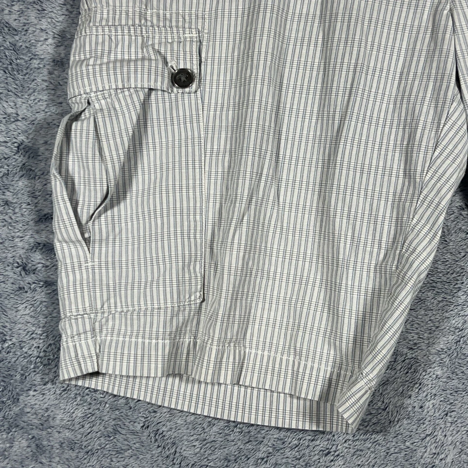 Мужские белые/серые/синие клетчатые шорты-карго Calvin Klein 100% хлопок размер 36 - Изображение 3 из 4