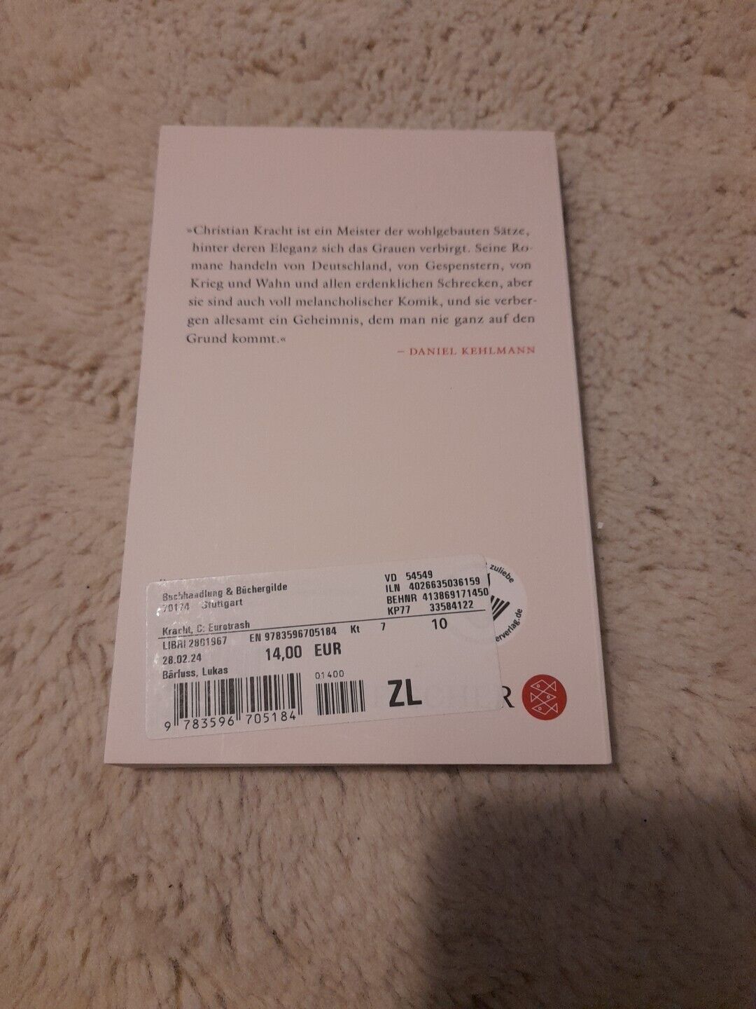Thumbnail - Eurotrash Von Christian Kracht (2022, Taschenbuch)