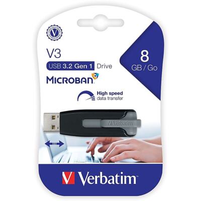 8GB Verbatim V3 Store N Go USB3.0 - Gray,Black