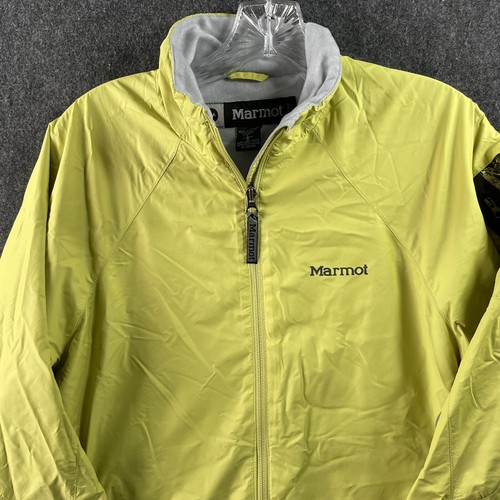 Marmot Jacket Women's Large Yellow Windstopper Zip Up Coat Fleece Lined - Picture 2 of 8