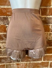 Rhonda Shear Mocha Lace Trim Smooth Pin-up Retro Panty Boyshort Brief New