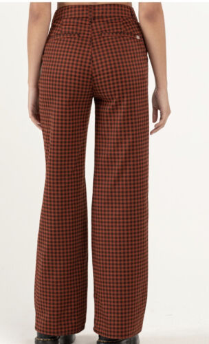 Brixton Womens High Waist Straight Wide Leg Pants 24x30 Terracotta