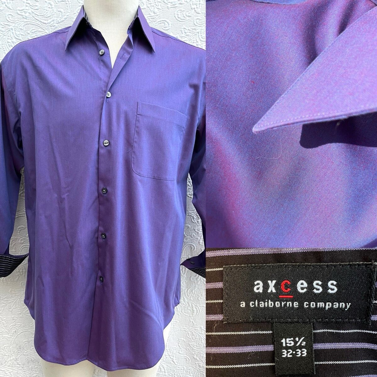 Purple Iridescent Shirt Shimmer Color Shift LS Flip Cuff Purple Iridescent Shirt Shimmer Color Shift LS Flip Cuff