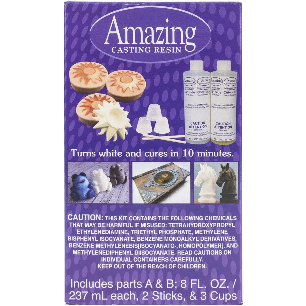 Amazing Casting Resin Kit Fast-Curing Resin for Mold Making Includes Two 8Oz DIY