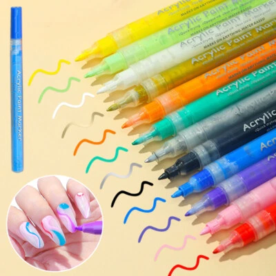 MARKENLOS Nagelkunst-Graffiti-Stift Wasserfest Uv-Gel-Nagellack Zeichnung Malerei B