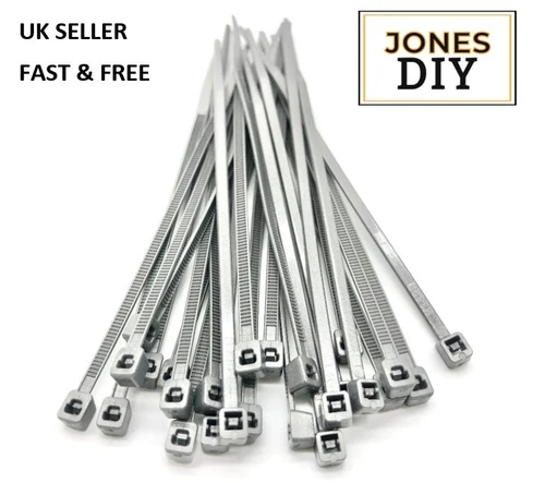 GREY CABLE TIES PREMIUM COLOURED ZIP TIE WRAPS STRONG LONG COLOURS TYE TIES'