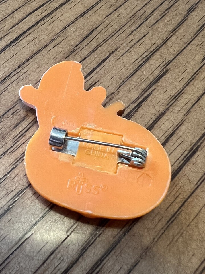 Russ Brooch Pin Halloween Jack-O-Lantern Pumpkin Ghost Plastic Vintage ...