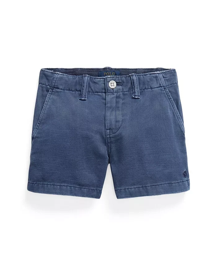 Polo Ralph Lauren Chino Shorts Toddler and Little Girls Navy Embroidered Logo
