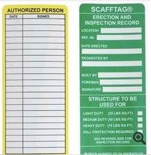 Brady Scafftag Inserts, STSI 1042, Pack Of 100 Scaffold Tags