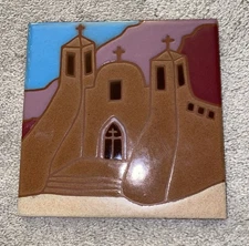 Terracotta Tile Trivet Native American Italy