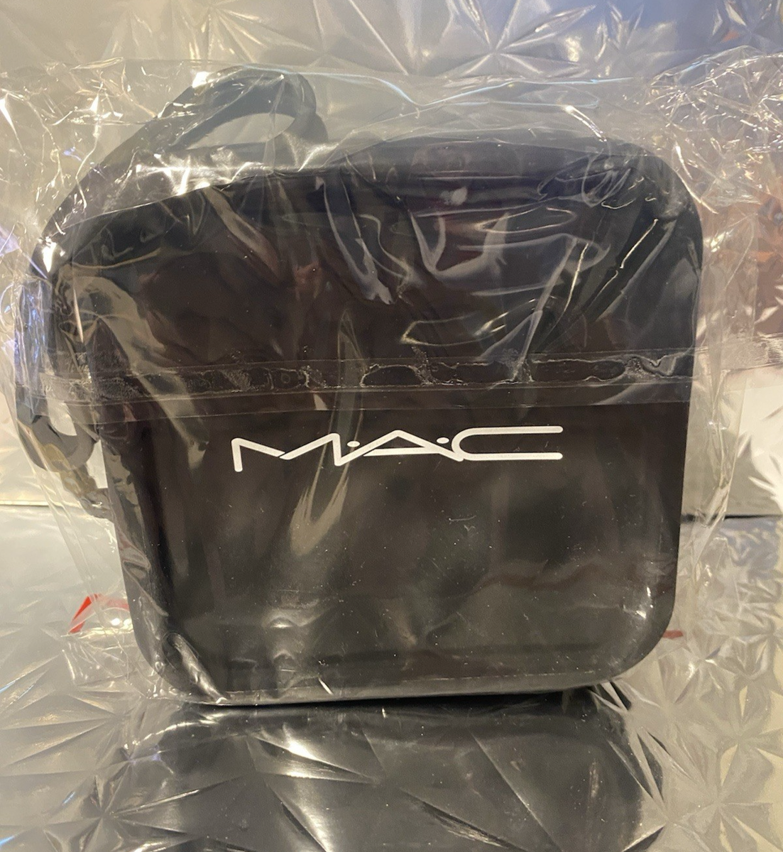MAC Cosmetic Black /Black Makeup Rubber Cosmetic Pouch Case 5