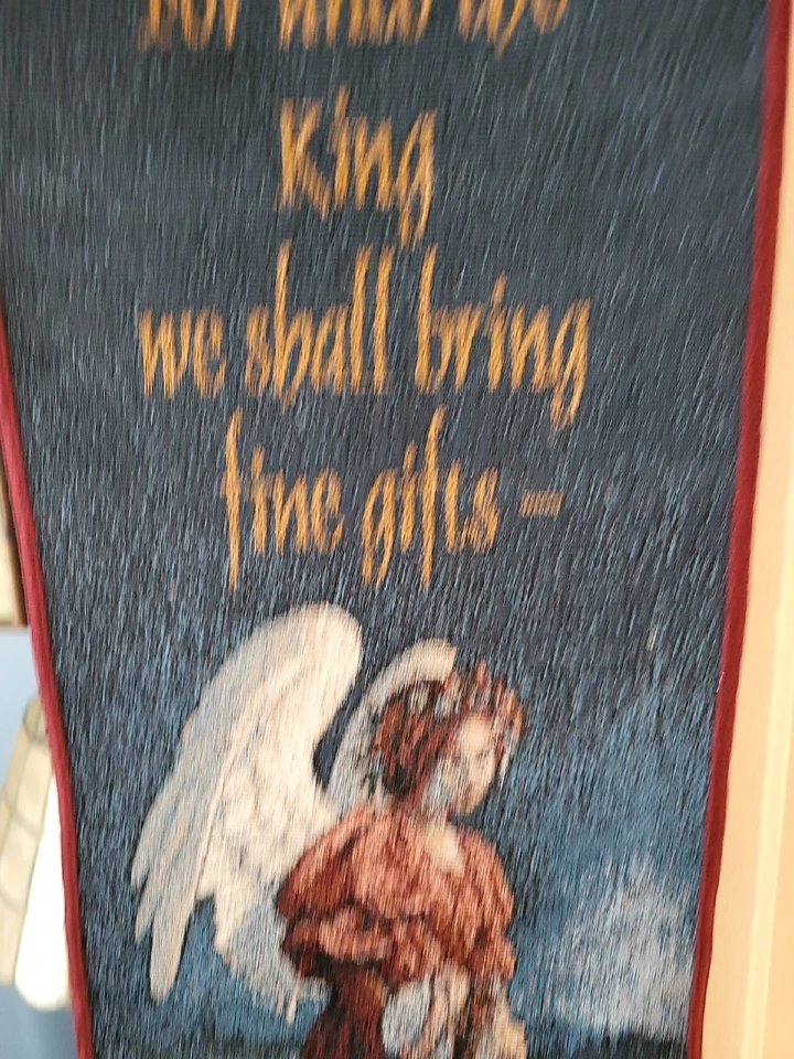 Tapiz de Navidad Colgante de Pared Ángel Belén Para el Rey 35 x 6 Foto 4 de 4