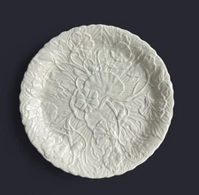 Set of 4 The Haldon Group 1983 Embossed Leaf White Ceramic Salad Plates *rare*