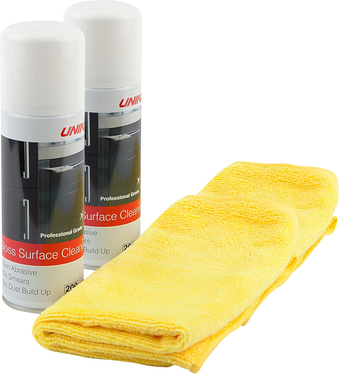Gloss Surface Cleaner and Microfibre Cloth Twinpack – Anti-Static Glass,
