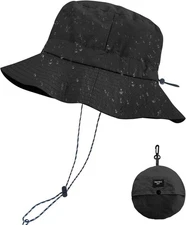 PFFY Quick Dry Waterproof Bucket Hat Detachable Chin Strap