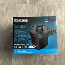 Bestway PowerTouch AC Electric Air Pump - New in Box 3 valve adaptions
