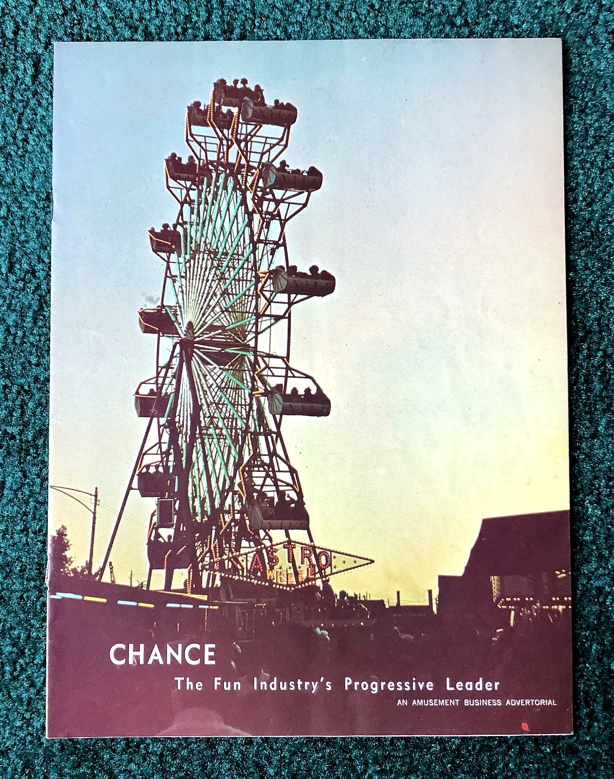 Chance Rides List 1967 CHANCE CARNIVAL RIDE BROCHURE ASTRO WHEEL ROTOR TRABANT TRAINS ...