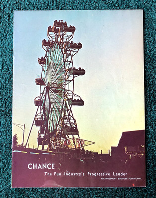 1967 CHANCE CARNIVAL RIDE BROCHURE ASTRO WHEEL ROTOR TRABANT TRAINS AMUSEMENT