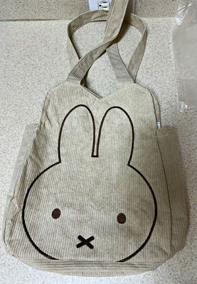 Miffy Beige White Black Fabric Tote Bag Animation Theme