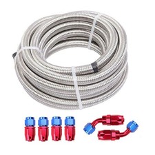 An6 -6an An-6 38 Fitting Stainless Steel Braided Oil Fuel Hose Line 20ft Kit