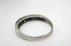10K White Gold Blue Sapphire Band Ring Size 6.75 - 7 1.3 Gr [R389] — photo 8
