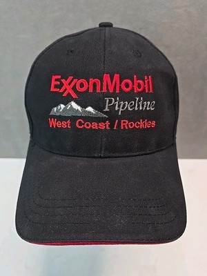 Exxon Mobil Pipeline hat West Coast Rockies black strap back oil company cap