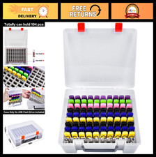 USB Flash Drive Case - 104 Capacity Memory Stick SD Card Organizer Holder - Wh