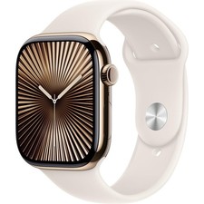 Apple Watch Series 10 GPS + Cellular 46mm con cassa Titanio oro e Starlight Spo