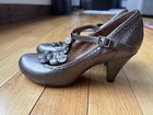 CLARKS Indigo Women Size 8 Pump Bronze T Strap Cone Heel Round Toe — photo 5