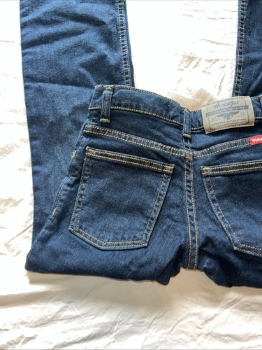 Wrangler classic boot denim jeans boys sz 8 slim Dark Wash Adjustable Waist - Picture 10 of 11