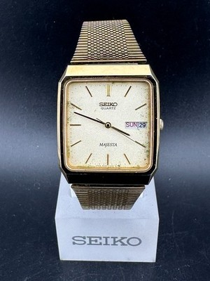 ◎SEIKO MAJESTA クォーツ 腕時計 本体 Seiko Majesta Men's Gold DIal Day Date Eng/Kanji 29mm Quartz Watch
