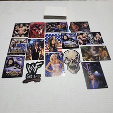 Vtg NOS 2000 WWF Stickers W/ Cardboard Holders Lot Of 15 KANE HHH STONE COLD Etc
