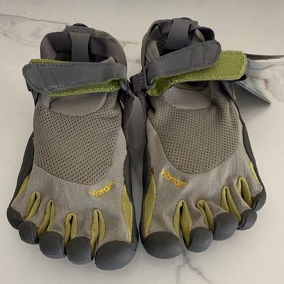 Vibram FiveFingers Gray Green Synthetic Low Top Athletic Shoes Breathable Rubber