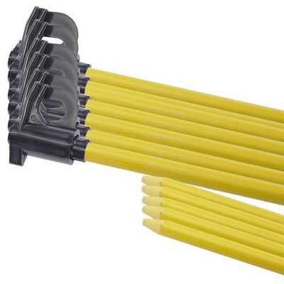25x Fiberglaspfähle 160cm + Trittfuß & Isolator Elektrozaun Weidezaunpfähle Zaun