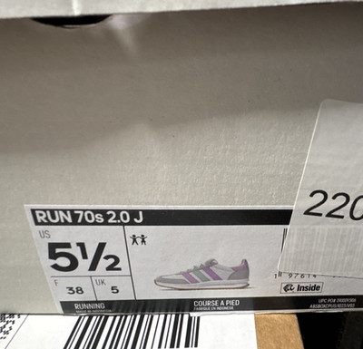 adidas Run 70s 2.0 J Unisex Kids Sneakers US 5.5 White Purple Blue JI4692