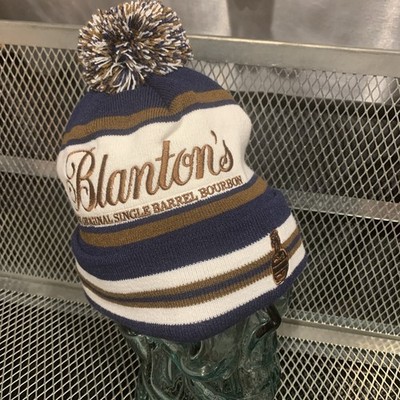 New Blanton s Single Barrel Bourbon Knit Beanie with Pom Embroidered MSRP 39.95