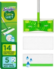 Swiffer Sweeper 2-In-1 Dry + Wet Floor Mopping and Sweeping Kit, Multi-Surface K