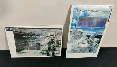 Souvenir Space Stamps 2000 ''Landing On The Moon'' ''Escaping The Gravity Of Earth''