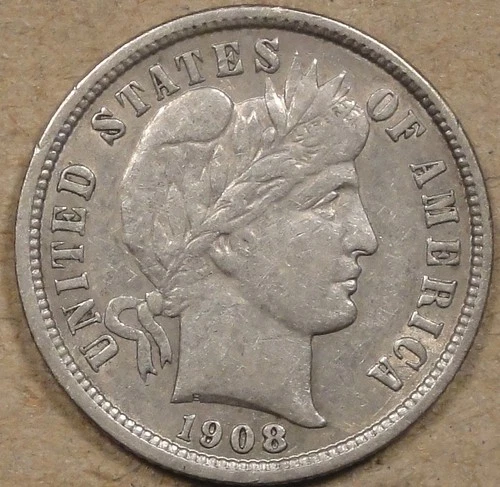 1908-S Barber Dime 10c XF as Pictured L2