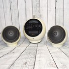 Weltron 2001 8 Track Player AM FM Radio Space Ball + Weltron 2003 Speakers White