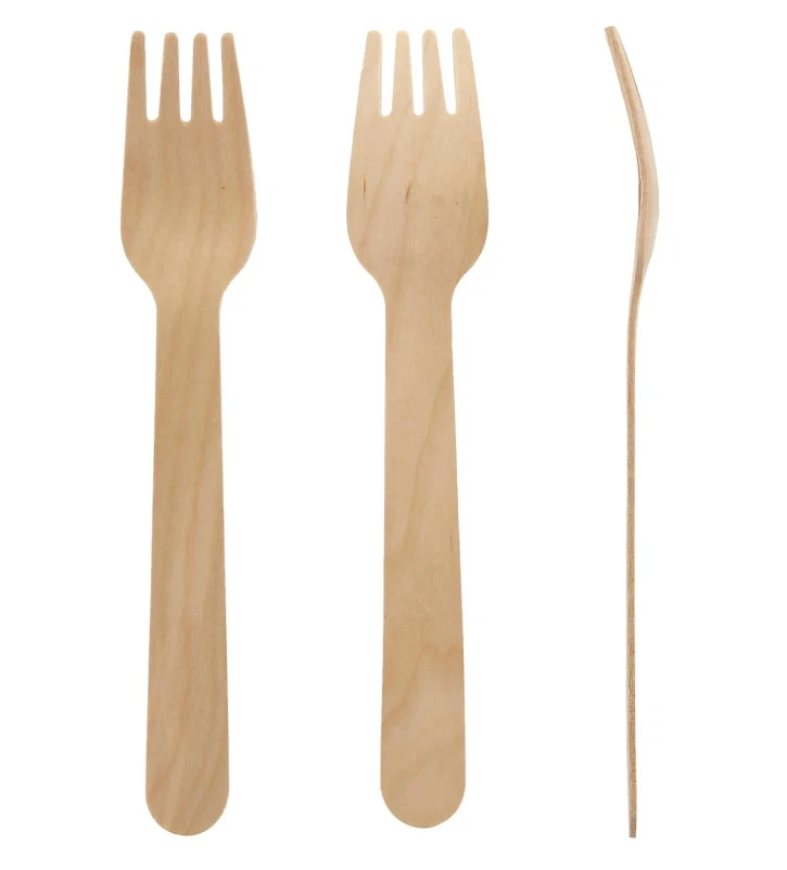 Cuchara de madera desechable cubiertos para fiesta de Navidad catering biodegradable Foto 3 de 4