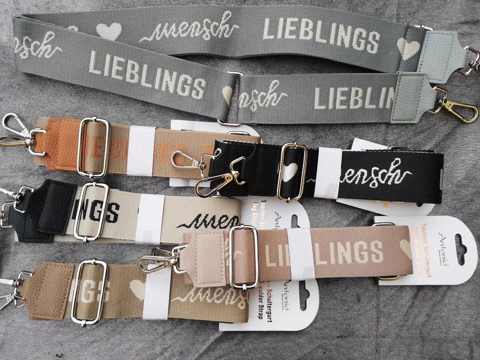 MARKENLOS Schultergurt Taschengurt Wechselgurt Lieblingsmensch Herz Mensch