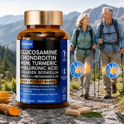 Glucosamine 1500mg Chondroitin 1200mg MSM Turmeric Joint Support 120caps 01/2028