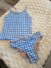 J.crew Blue and White Gingham Bikini Set Girls Size 8