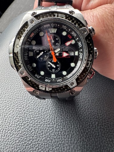 Citizen Promaster Eco-Drive Diver 200m Chronograph Black Dial Rubber Strap