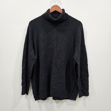 Talbots Womens Pure Cashmere Turtleneck Sweater Plus Size 2X Black Whimsygoth