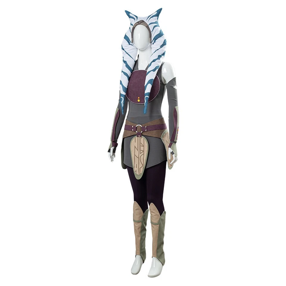 Rebels Ahsoka Tano Jedi Cosplay Costume Halloween Dress Pants Hat Outfit Uniform - Image 4 of 4