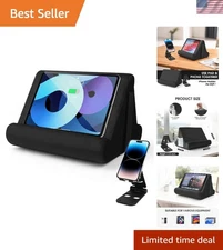 Ergonomic Tablet Holder with Pocket - Portable Multi-Angle Stand for All Devices