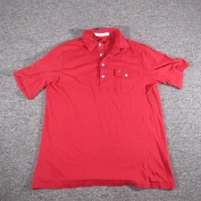Criquet Polo Shirt Mens Medium Red Pocket Classic Cotton Casual Golf Preppy